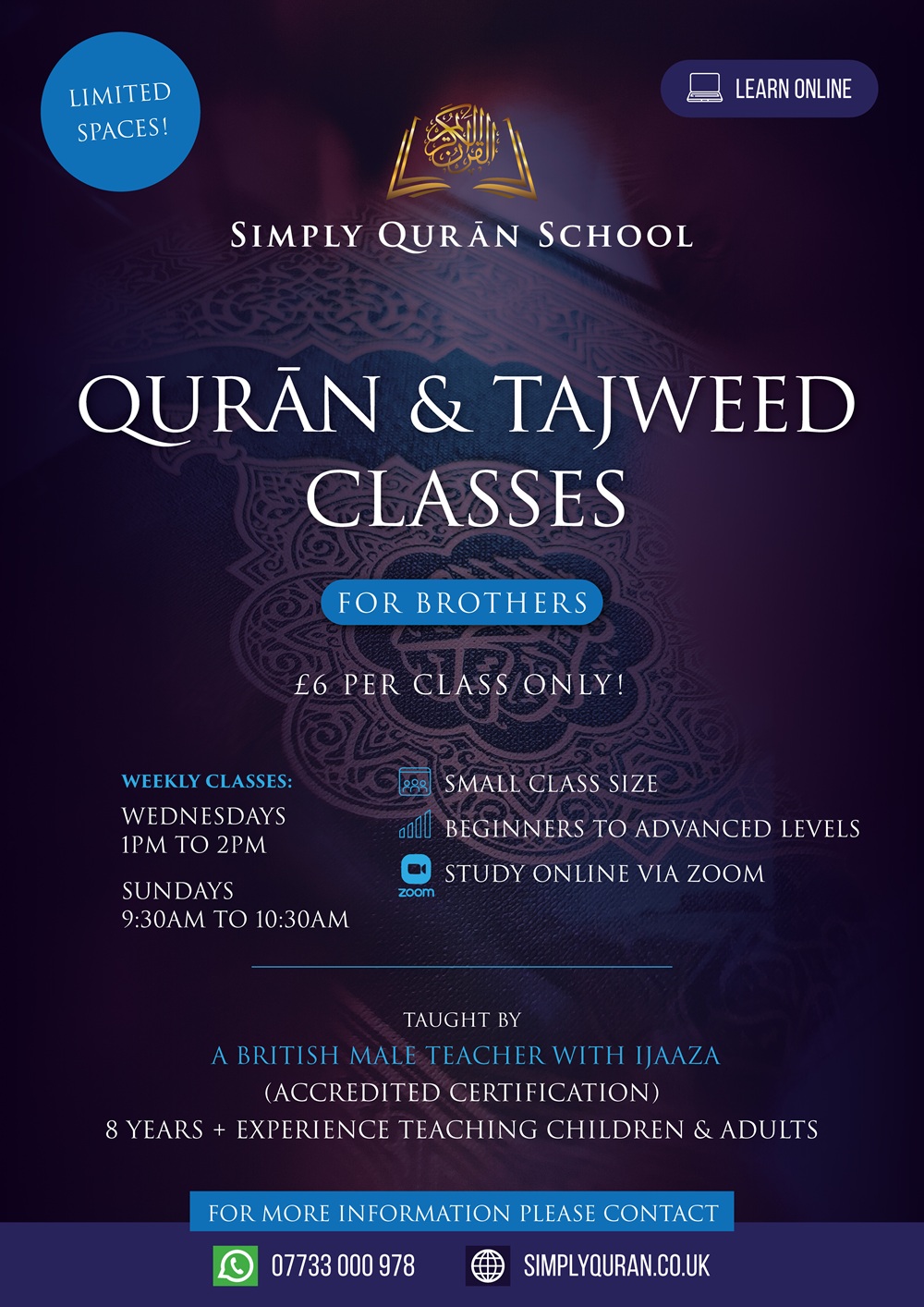 Simply Quran School - Quran and Tajweed Class for Brothers